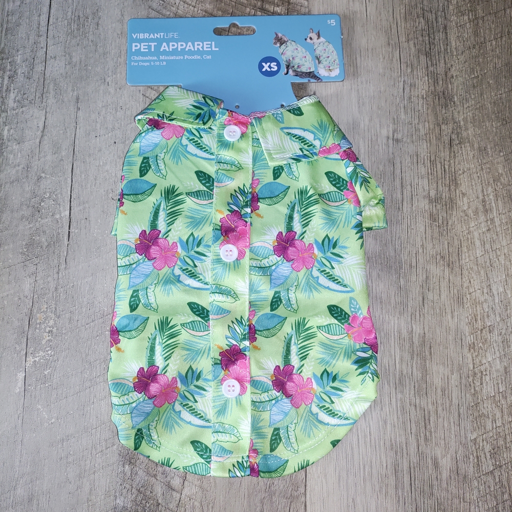 Green and Pink Floral Small Pet Outfit